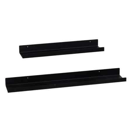 Shelves Black Iron 71 x 11 x 5 cm (2 Units)