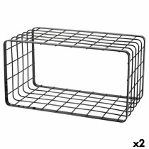 Mehrzweck-Organizer Inde Schwarz 34 x 19 x 18 cm Raster (2 Stück)