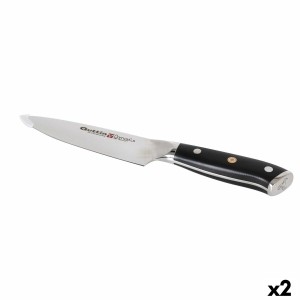 Küchenmesser Quttin DAMASKUS Schwarz Silberfarben 15 cm (2 Stück)