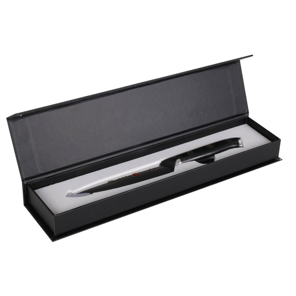 Küchenmesser Quttin Damaskus Schwarz Silberfarben 12 cm (2 Stück)