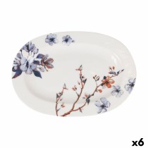 Tablett für Snacks Toscana Blomster Oval 27 x 7 x 1,5 cm (6 Stück)