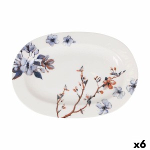 Tablett für Snacks Toscana Blomster Oval 27 x 7 x 1,5 cm (6 Stück)