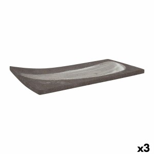 Tablett für Snacks Krakatoa rechteckig 24 x 12 x 1 cm (3 Stück)