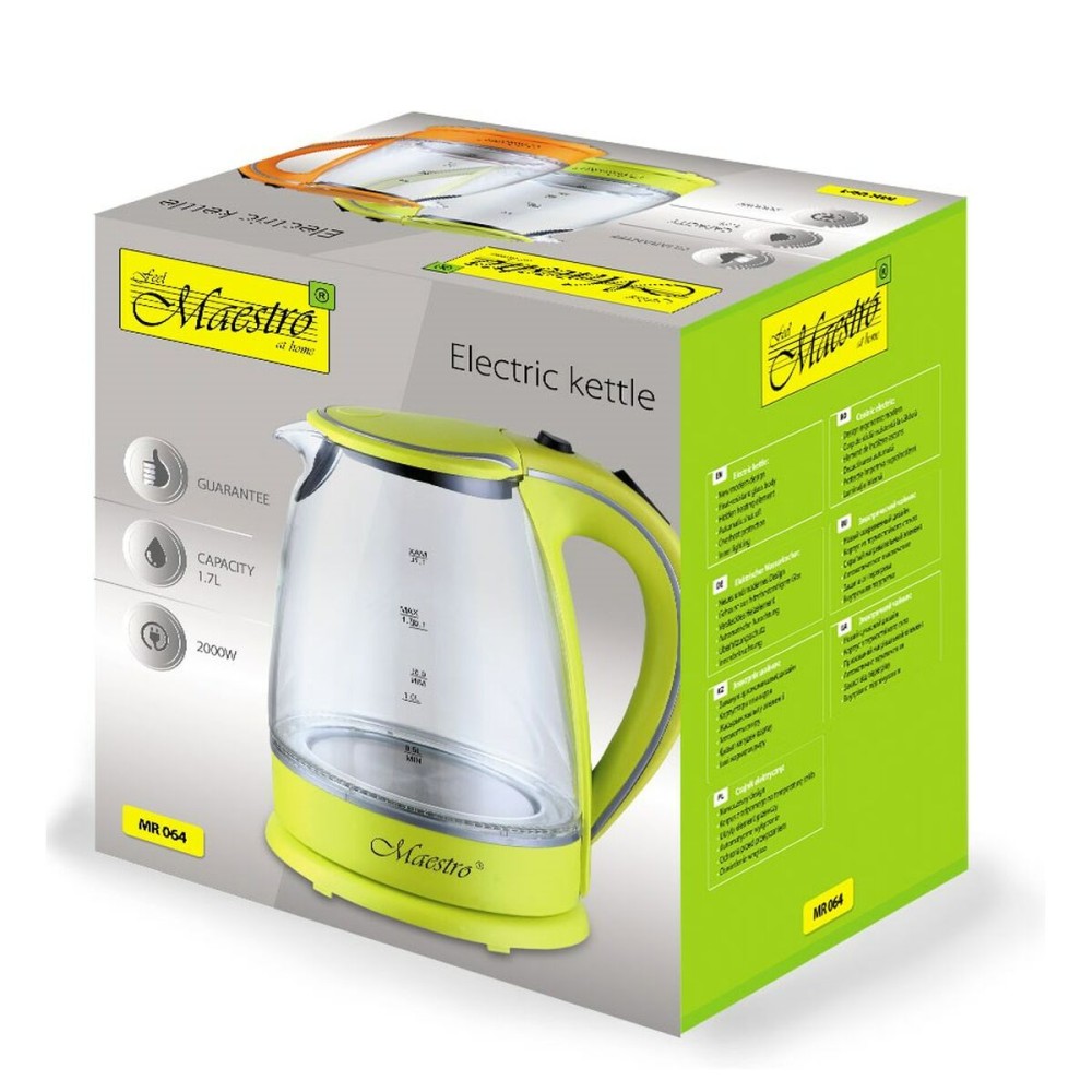 Wasserkocher Feel Maestro MR-064 grün Durchsichtig Glas 2000 W 1,7 L