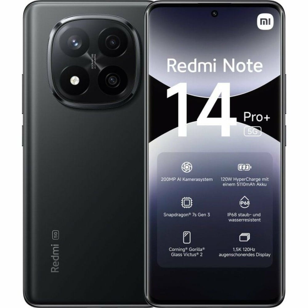 Smartphone Xiaomi Redmi Note 14 Pro+ Octa Core 12 GB RAM 512 GB Schwarz 6,67"