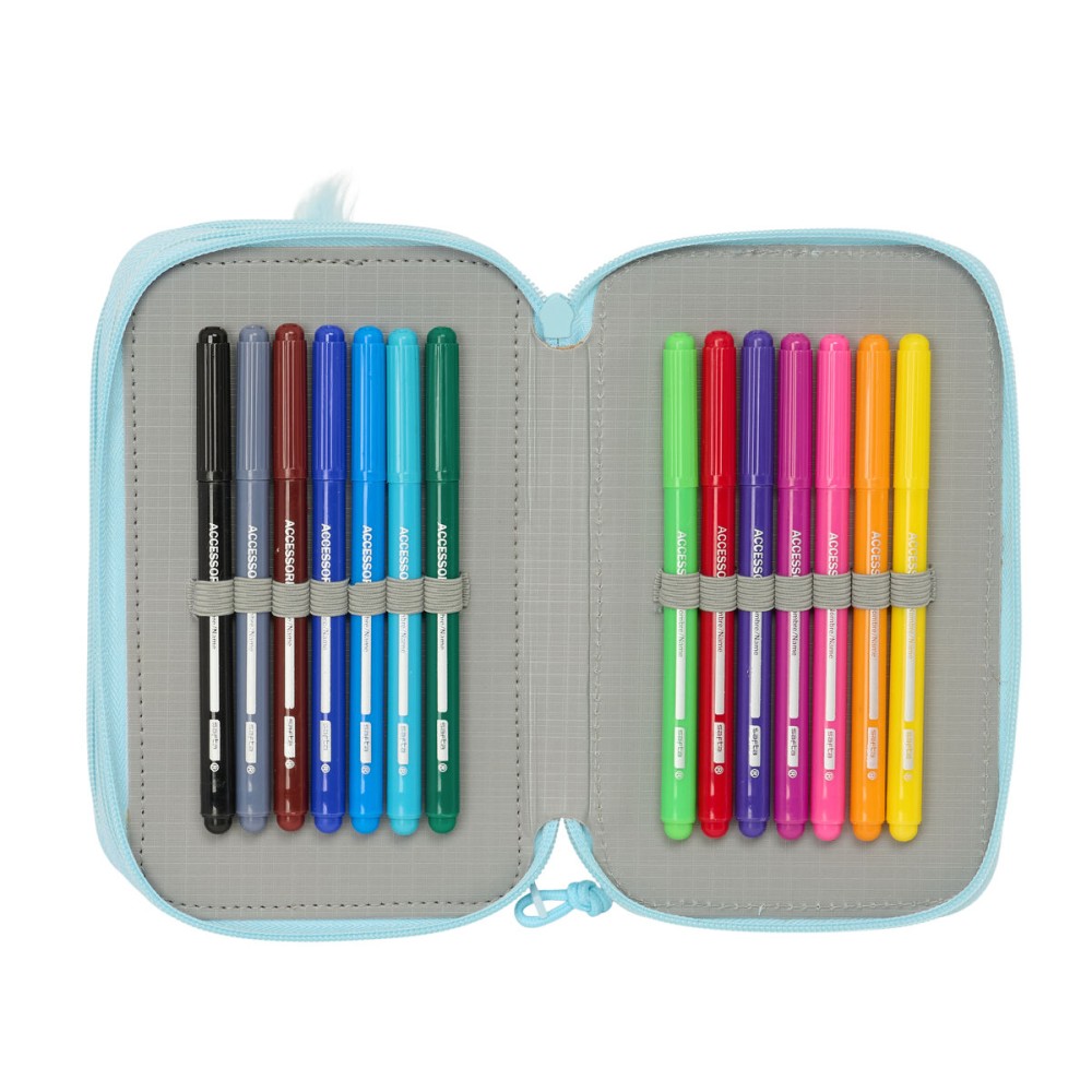 Triple Pencil Case Furby Blue 12,5 x 19,5 x 5,5 cm 37 Pieces