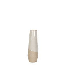 Vase Romimex Blanc Beige Céramique 12 x 30 x 12 cm