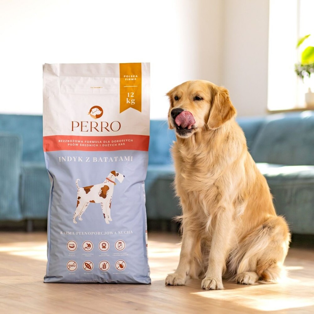 Nourriture PERRO Turkey with sweet potatoes Medium and large breeds Dinde 3 Kg Adulte 3,5 kg