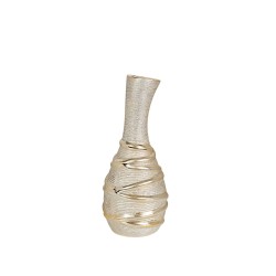 Blumenvase Romimex Champagne aus Keramik 12 x 27 x 12 cm