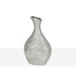 Vase Romimex Silver Porcelain 15 x 26 x 8 cm