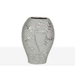 Vase Romimex Silver Porcelain 18 x 26 x 10 cm