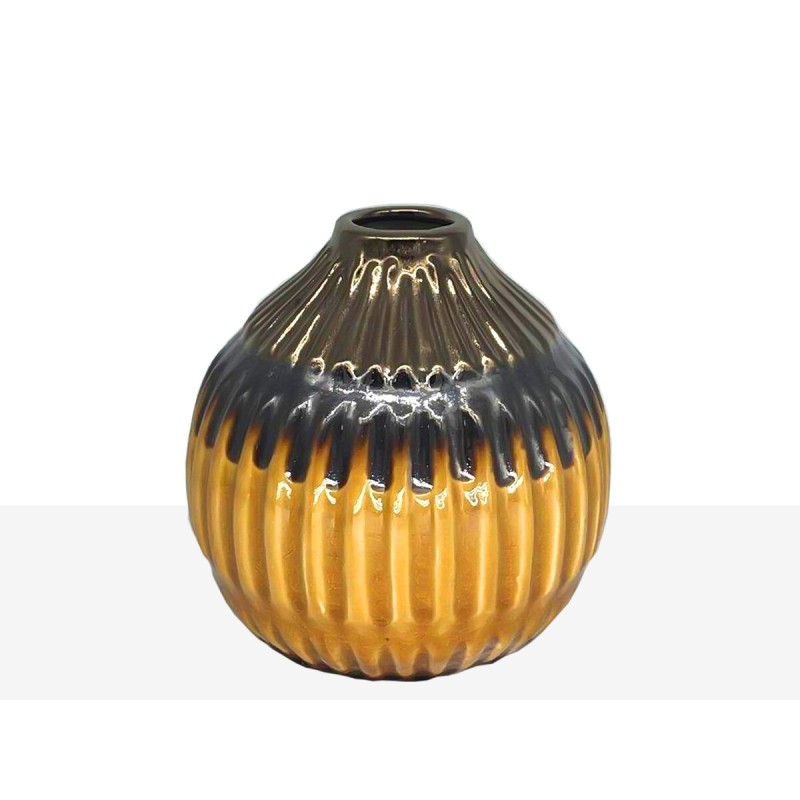 Vase Romimex Moutarde Céramique 16 x 16 x 16 cm