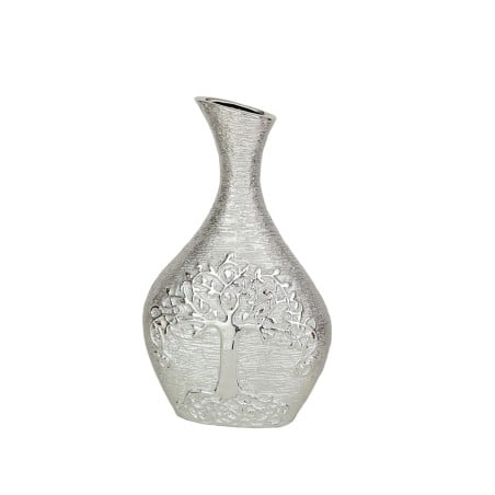 Vase Romimex Silver Porcelain 22 x 36 x 9 cm