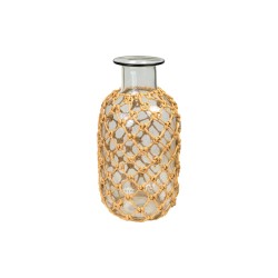 Bottle Romimex Brown Transparent Glass Rope 18 x 34 x 18 cm