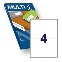 Etiquettes pour Imprimante MULTI 3 105 x 148 mm Blanc Droit 100 Volets (4 Unités)