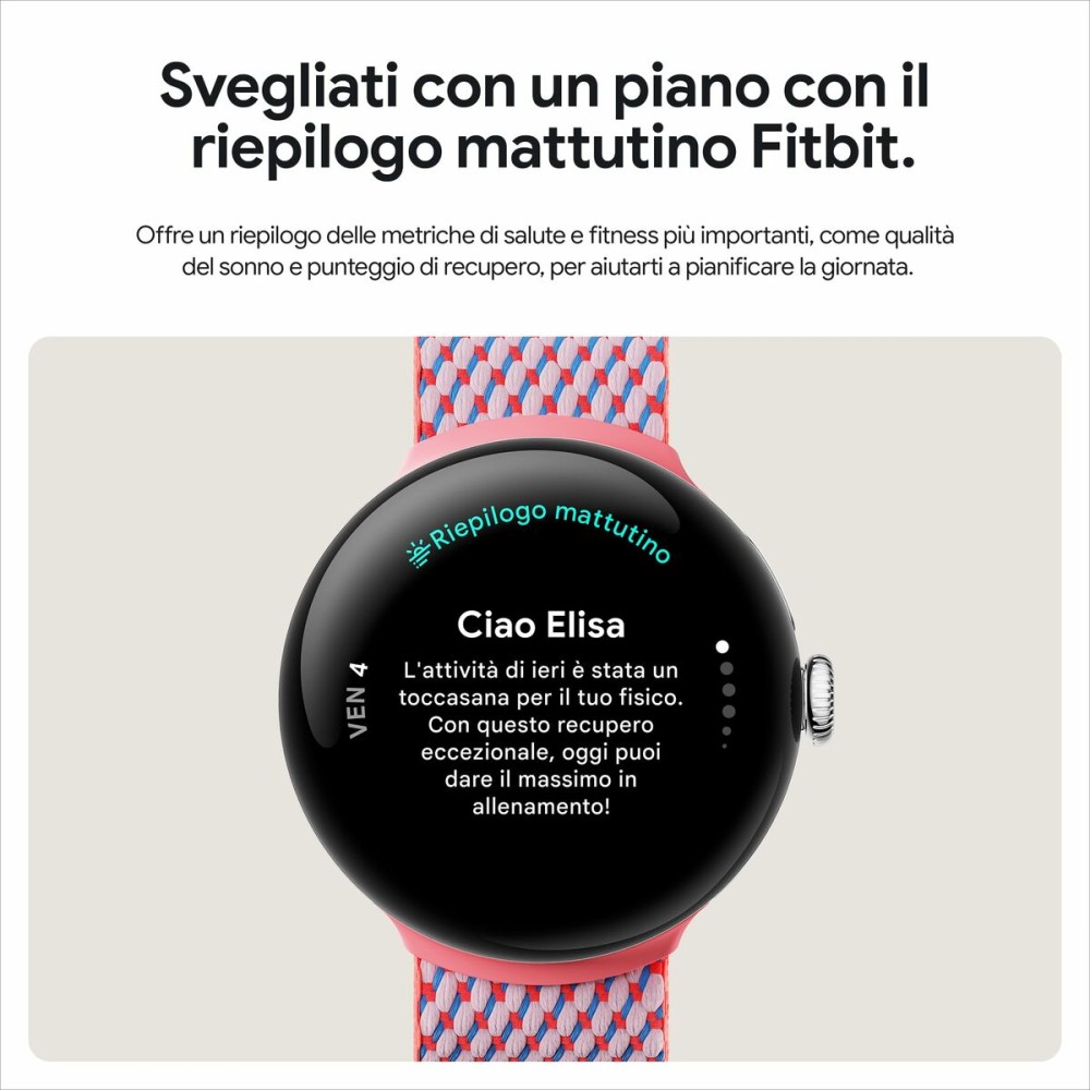 Smartwatch Google Schwarz Silberfarben 41 mm