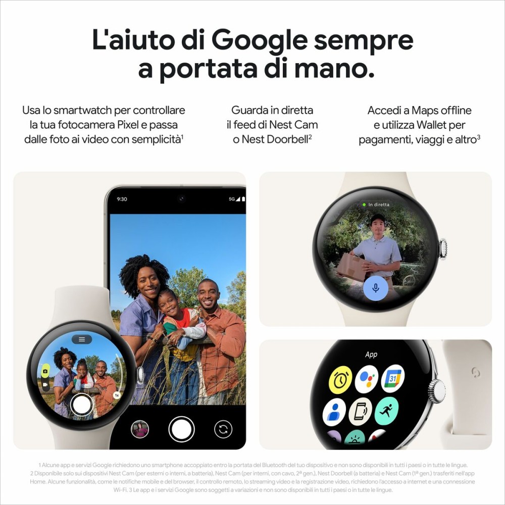 Smartwatch Google Schwarz Silberfarben 41 mm