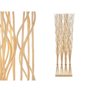 Paravent MJ84091-W Naturel Bois de saule 50 x 182 x 13 cm 4 Bouquets