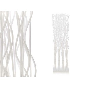 Paravent MJ84091-B Blanc Bois de saule 50 x 182 x 13 cm 4 Bouquets
