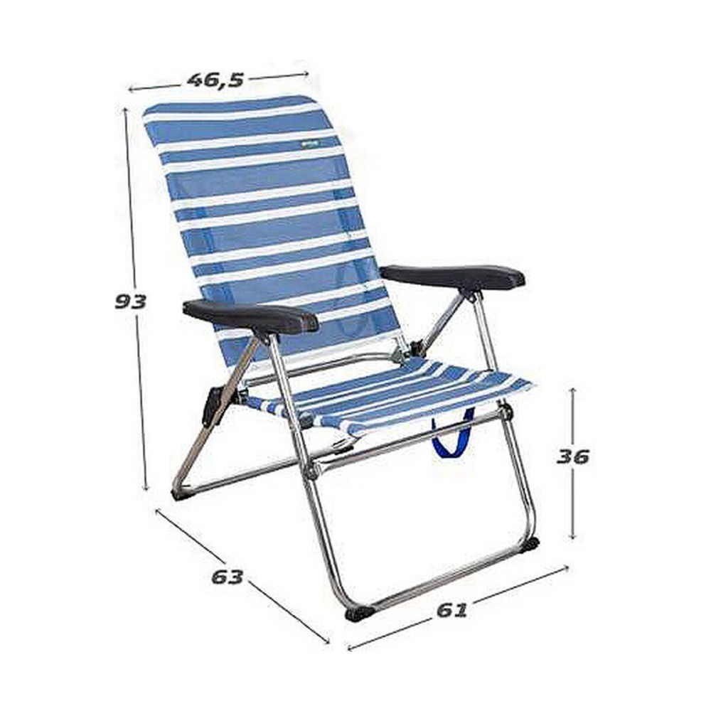 Strandstuhl Aktive Weiß Marineblau 61 x 63 x 93 cm