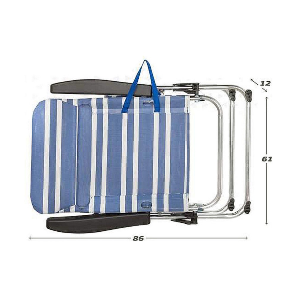 Strandstuhl Aktive Weiß Marineblau 61 x 63 x 93 cm