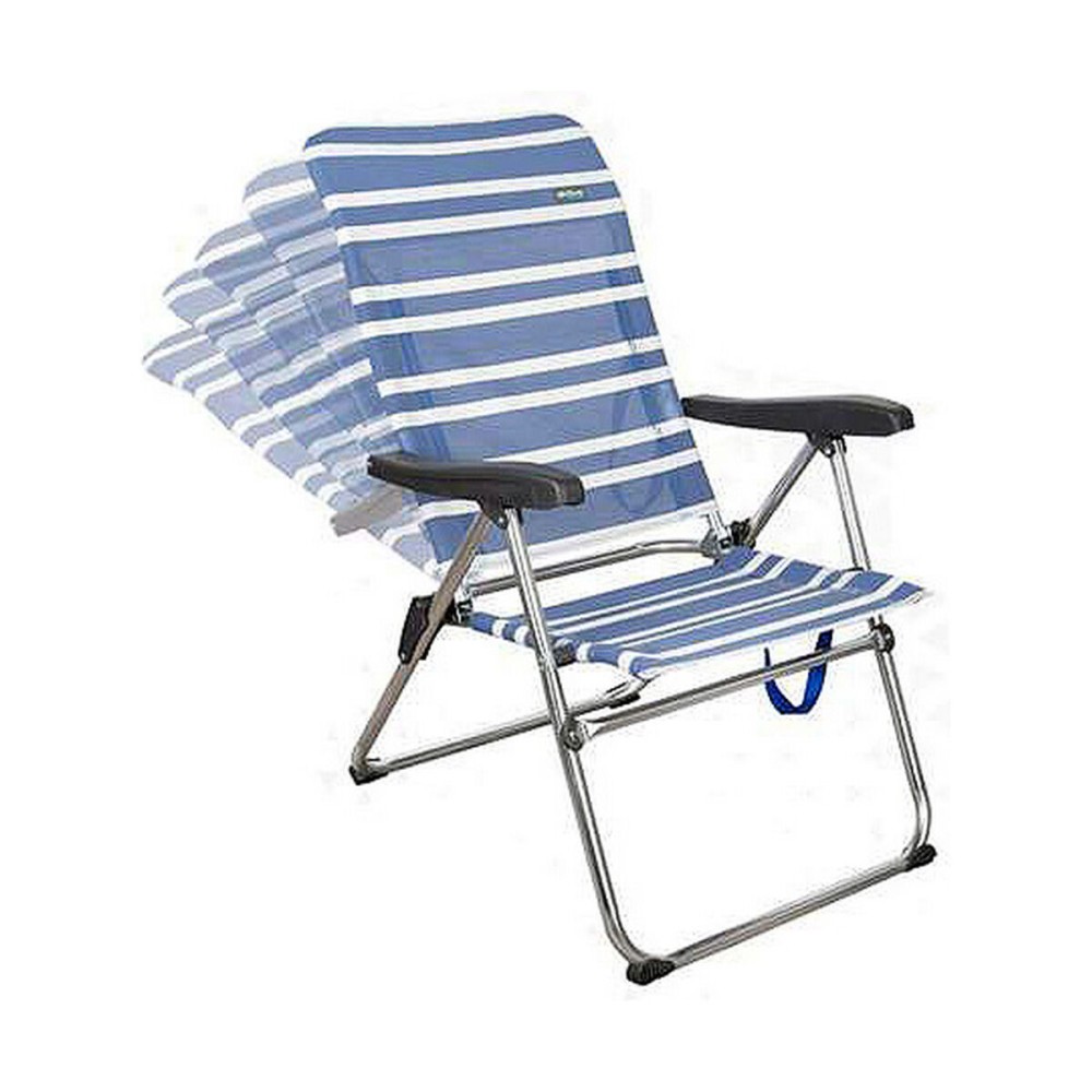 Strandstuhl Aktive Weiß Marineblau 61 x 63 x 93 cm