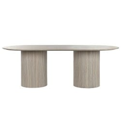 Dining Table Home ESPRIT White Beige Granite MDF Wood 220 x 100 x 75 cm