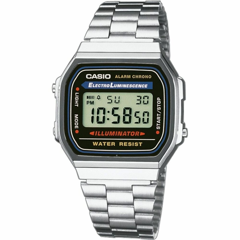 Montre Unisexe Casio A168WA-1YES Noir Argenté (Ø 36 mm)