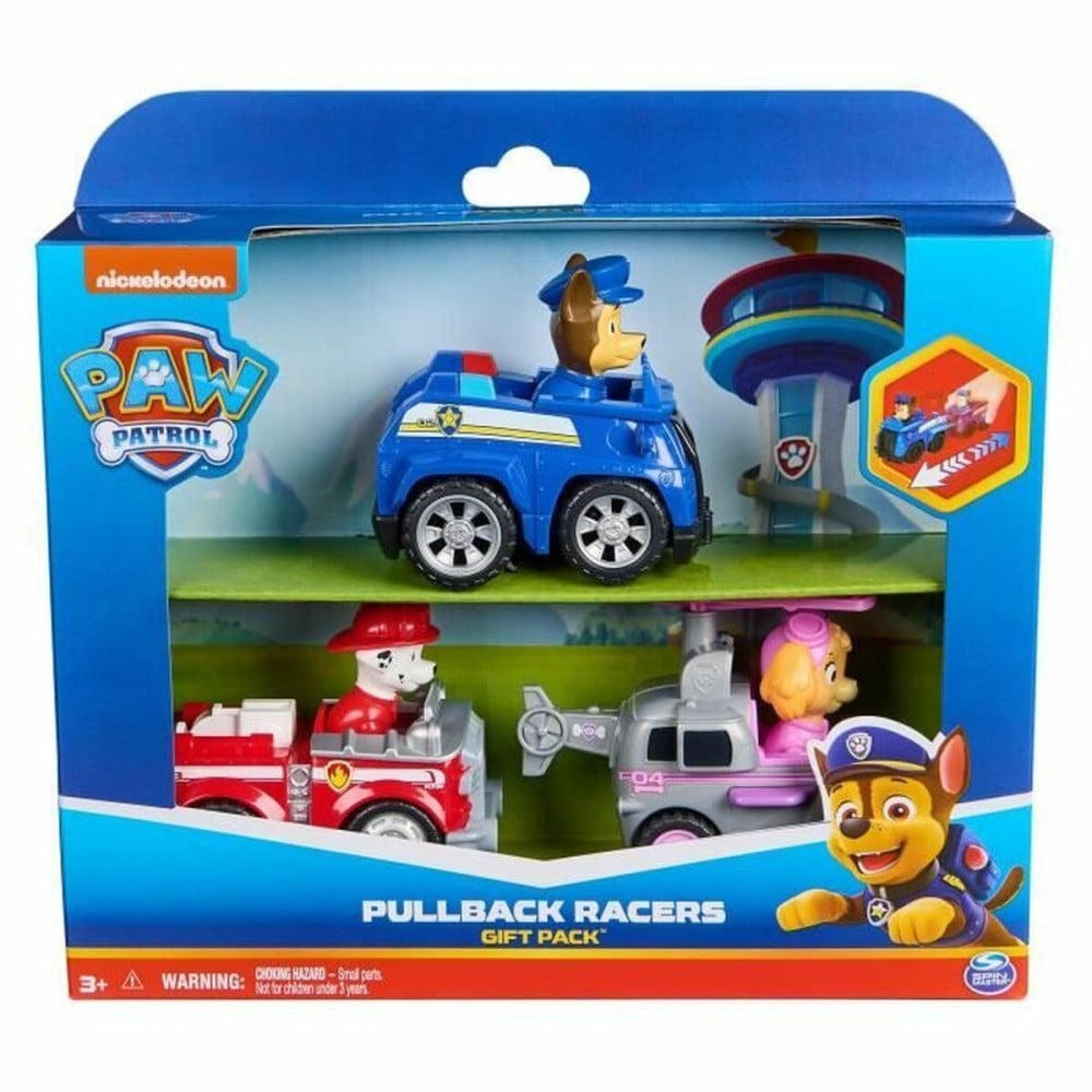 Dolls House Accessories Spin Master PACK DE 3 VEHÍCULOS DE FRICCIÓN RETRO Paw Patrol Red