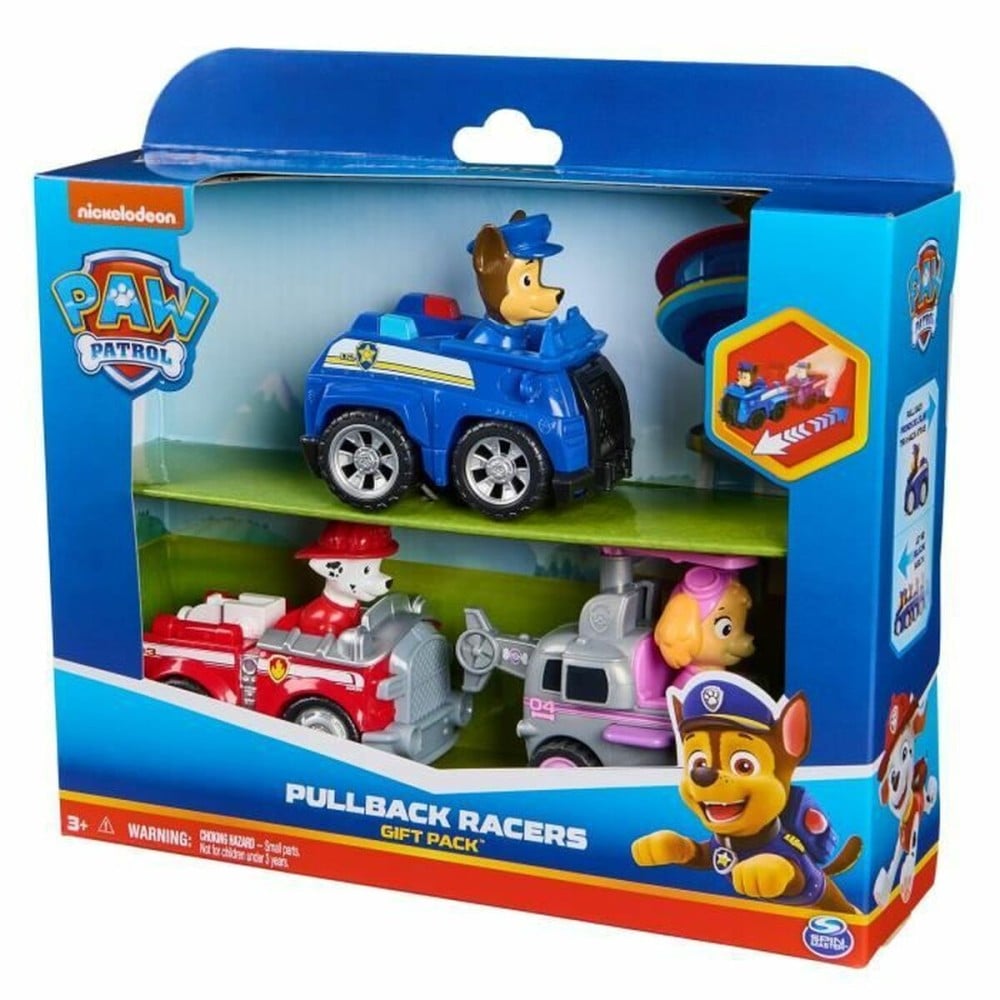 Dolls House Accessories Spin Master PACK DE 3 VEHÍCULOS DE FRICCIÓN RETRO Paw Patrol Red