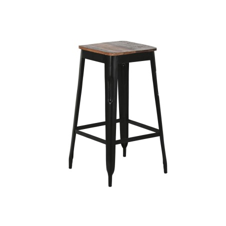 Hocker Home ESPRIT Braun Schwarz Holz Metall 34 x 33 x 77 cm