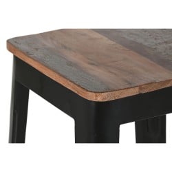 Hocker Home ESPRIT Braun Schwarz Holz Metall 34 x 33 x 77 cm