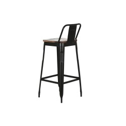 Stool Home ESPRIT Black Wood Metal 41 x 38 x 96 cm