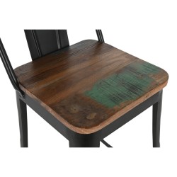 Stool Home ESPRIT Black Wood Metal 41 x 38 x 96 cm