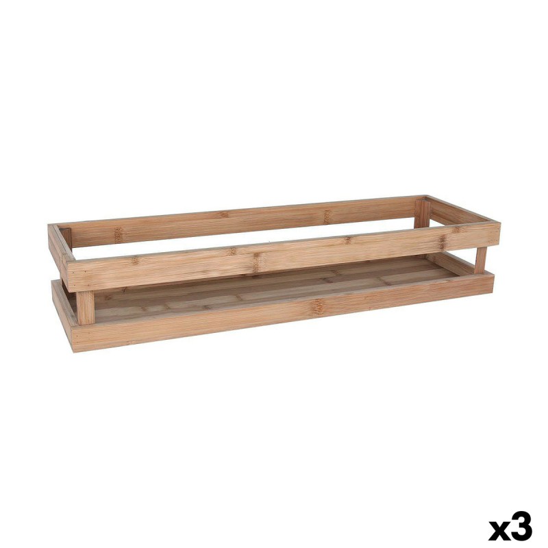 Boîte de rangement Inde Bambou 53 x 16,2 x 10 cm (3 Unités)