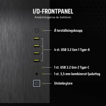 ATX Semi-Tower Gehäuse Corsair CC-9011283-WW Schwarz Bunt Aluminium