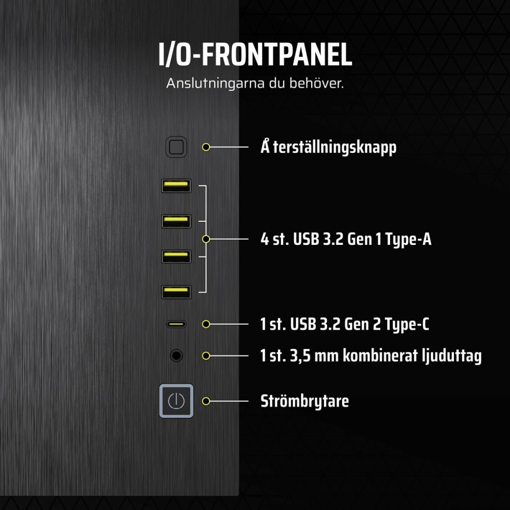 ATX Semi-Tower Gehäuse Corsair CC-9011283-WW Schwarz Bunt Aluminium