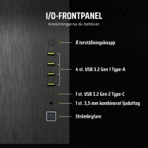 ATX Semi-Tower Gehäuse Corsair CC-9011283-WW Schwarz Bunt Aluminium