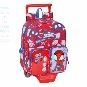 Schulrucksack mit Rädern Spider-Man Rescue Blau Rot 22 x 27 x 10 cm
