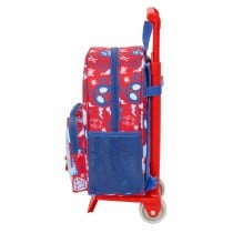 School Rucksack with Wheels Spider-Man Rescue Blue Red 22 x 27 x 10 cm