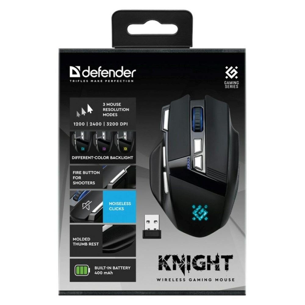 Gaming Maus Defender GM-885 KNIGHT Schwarz 3200 DPI