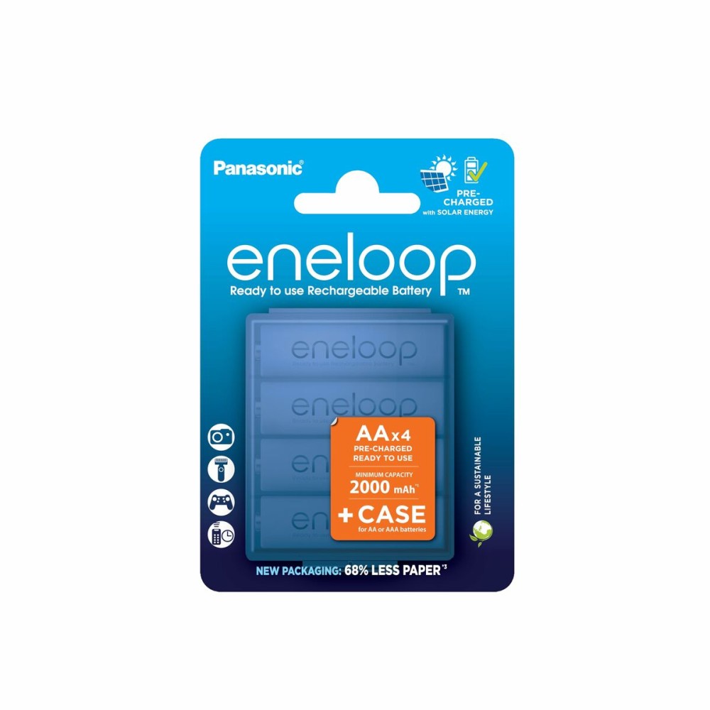 Piles Rechargeables Panasonic BK-3MCDE/4CP+CASE