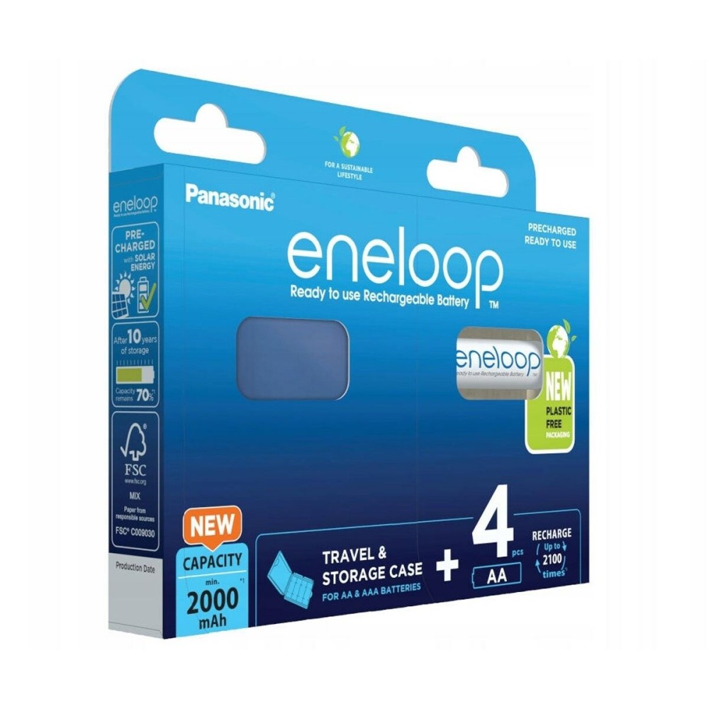 Piles Rechargeables Panasonic BK-3MCDE/4CP+CASE