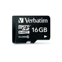 Mikro SD Speicherkarte mit Adapter Verbatim Schwarz 16 GB