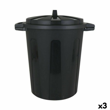 Abfalleimer Dem 100 L Schwarz 64 x 54 x 68 cm (3 Stück)