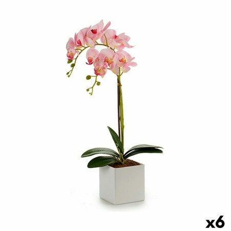 Plante décorative Ibergarden A18124-50-2WH Plastique Orchidée 18 x 47 x 14 cm (6 Unités)