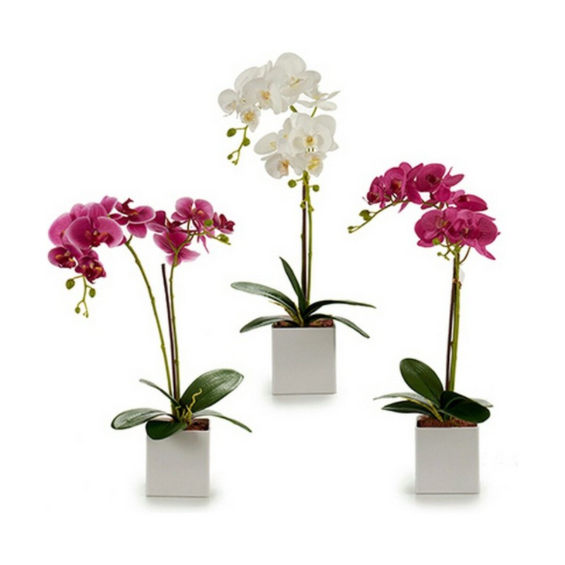 Plante décorative Ibergarden A18124-50-2WH Plastique Orchidée 18 x 47 x 14 cm (6 Unités)