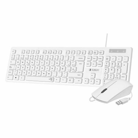 clavier et souris Subblim SUBKBC-CSSK02 Blanc Espagnol Qwerty QWERTY