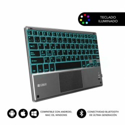 Touchpad mit Tastatur Subblim SUB-KBT-SMBT51 Grau Bunt Qwerty Spanisch QWERTY