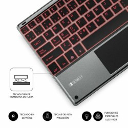 Touchpad mit Tastatur Subblim SUB-KBT-SMBT51 Grau Bunt Qwerty Spanisch QWERTY